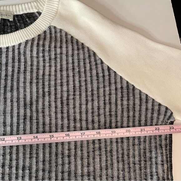 White + Warren 3/4 Sleeve Black and White Sweater size XS - Picture 8 of 11